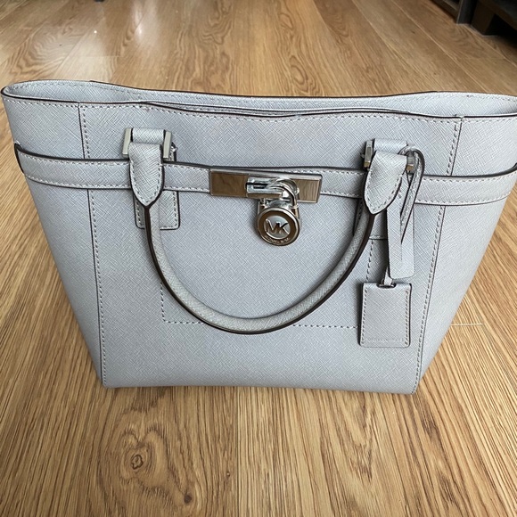 Authentic Michael Kors gray tote with lock NWT